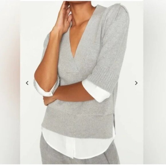 EUC Brochu Walker The Lucie Layered V Neck Sweater - Picture 3 of 7